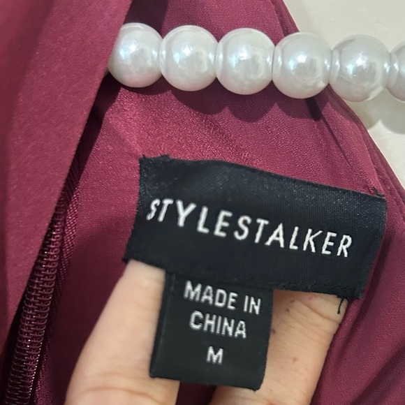 Stylestalker Satin Drape Asymmetrical Hem Peekaboo Hip Cocktail Dress SZ MED - Picture 5 of 7